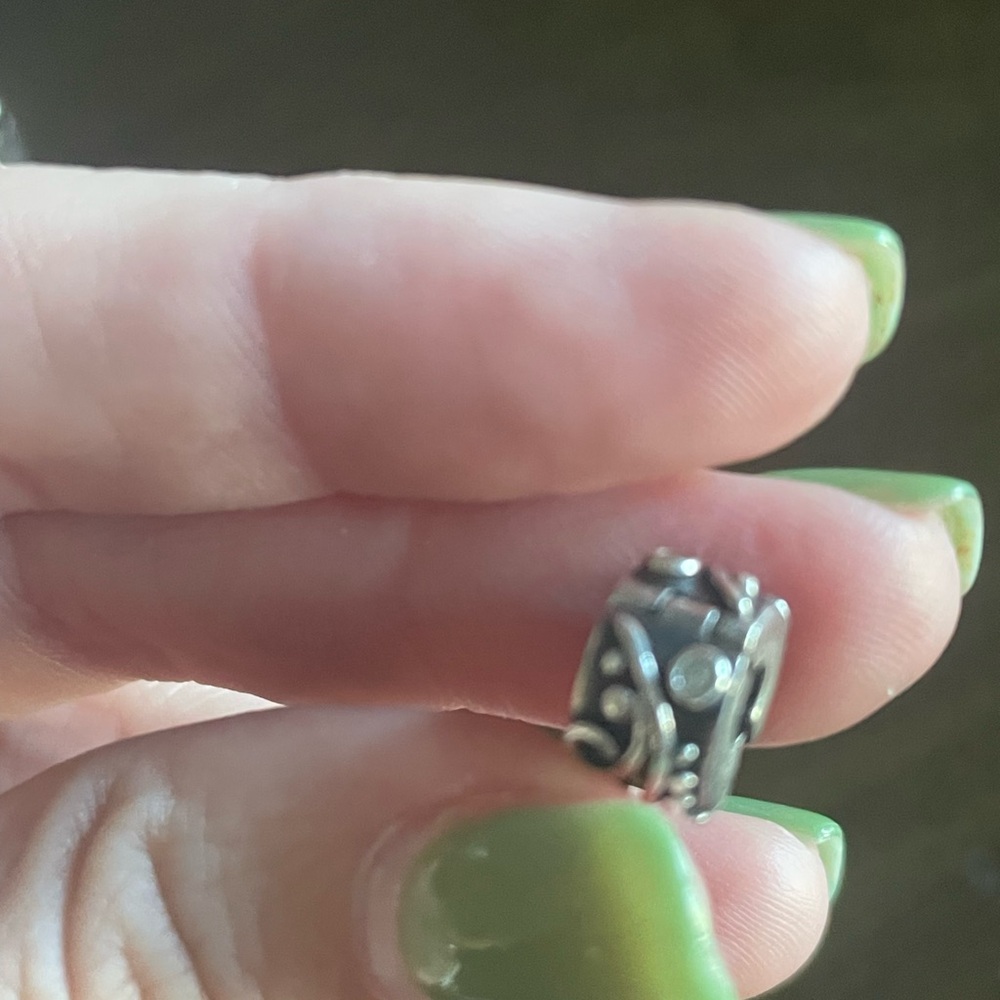 Pandora Silver and Black Ring Charm